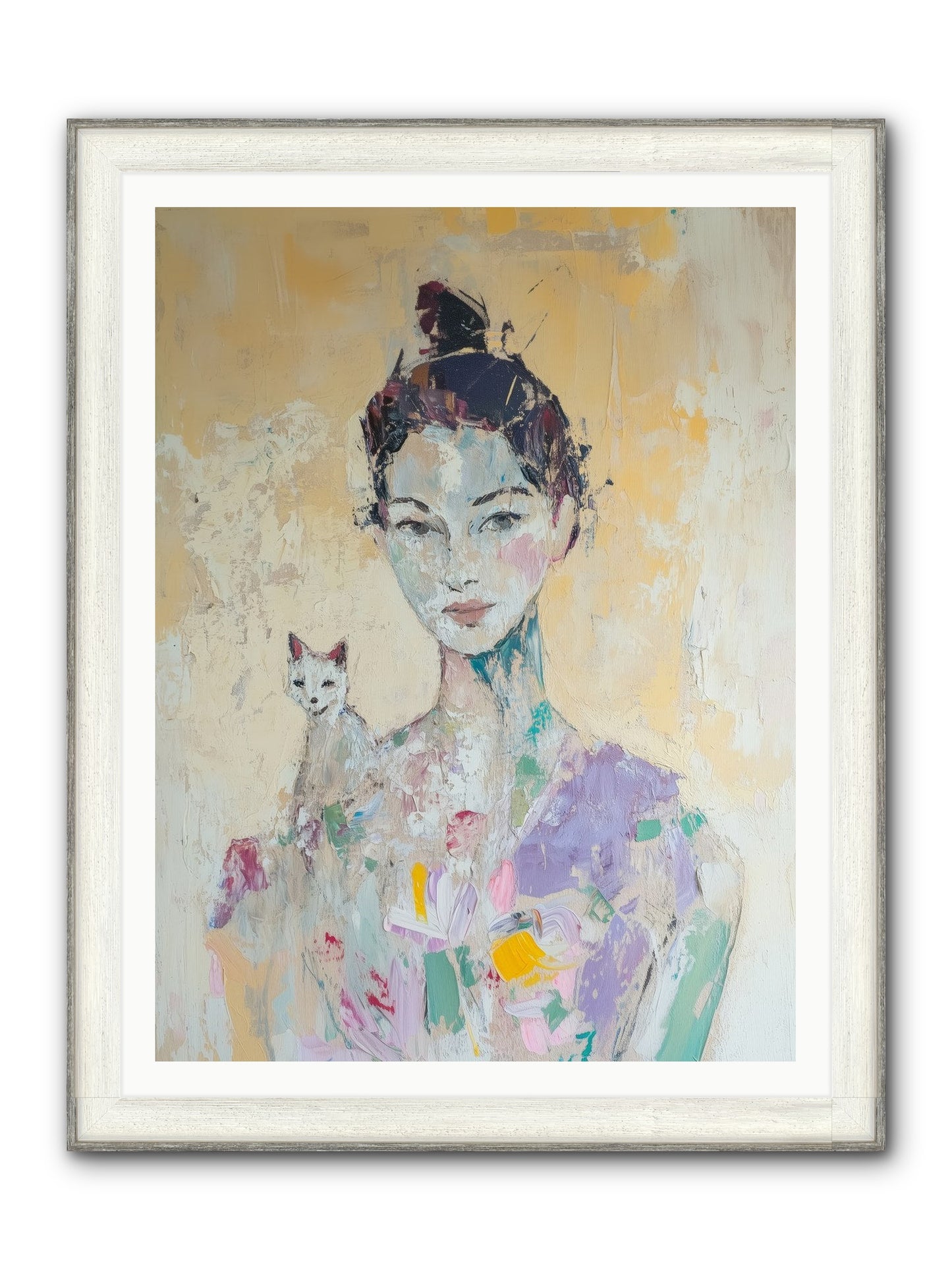 Dewdrop Framed Print - Driftwood White 36x48