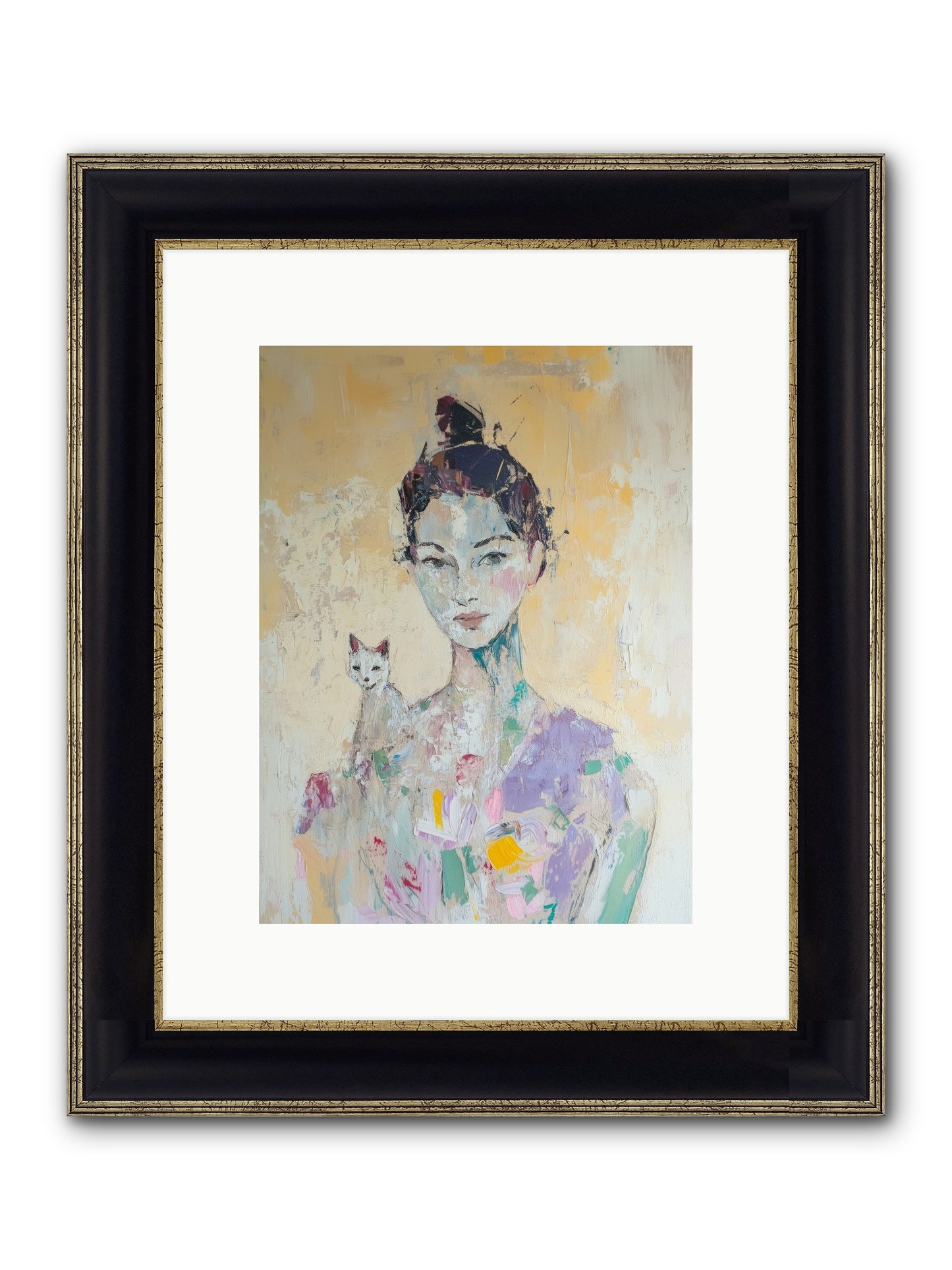 Dewdrop Framed Print - Black & Gold 9x12