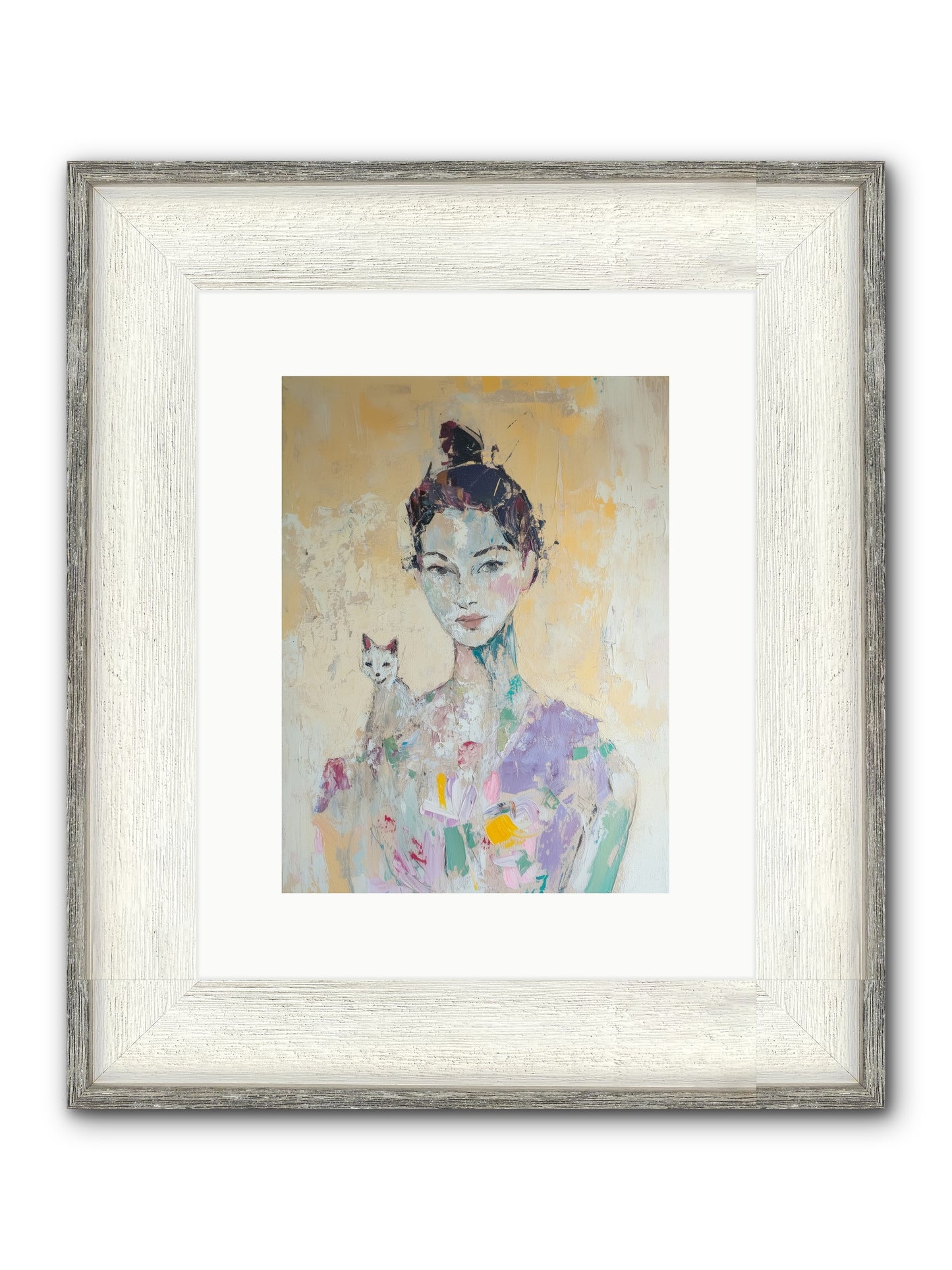 Dewdrop Framed Print - Driftwood White 9x12