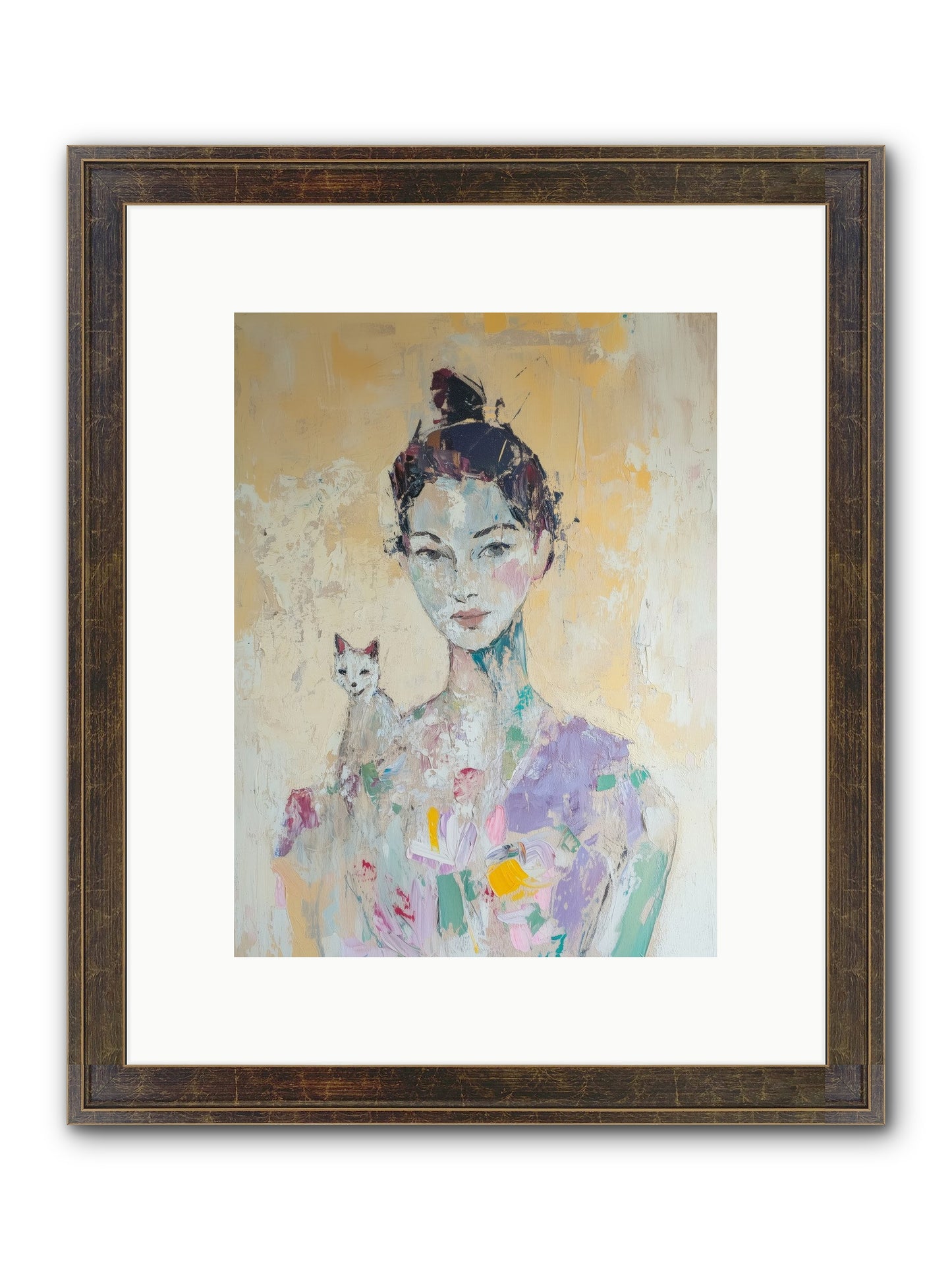 Dewdrop Framed Print - Slimwoods Black/Gold 9x12