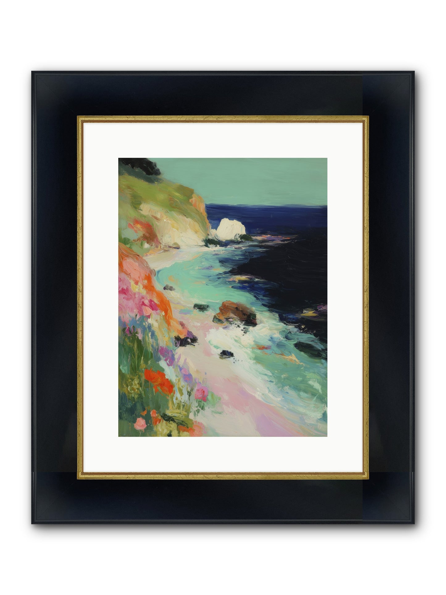 Dewdrop Dreams Framed Print - Wide Black w/Gold 12x16