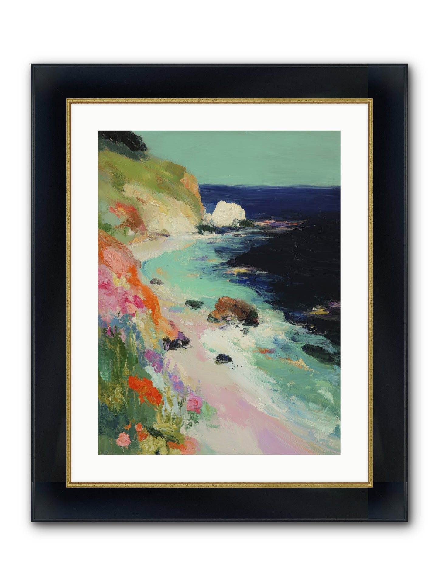 Dewdrop Dreams Framed Print - Wide Black w/Gold 18x24
