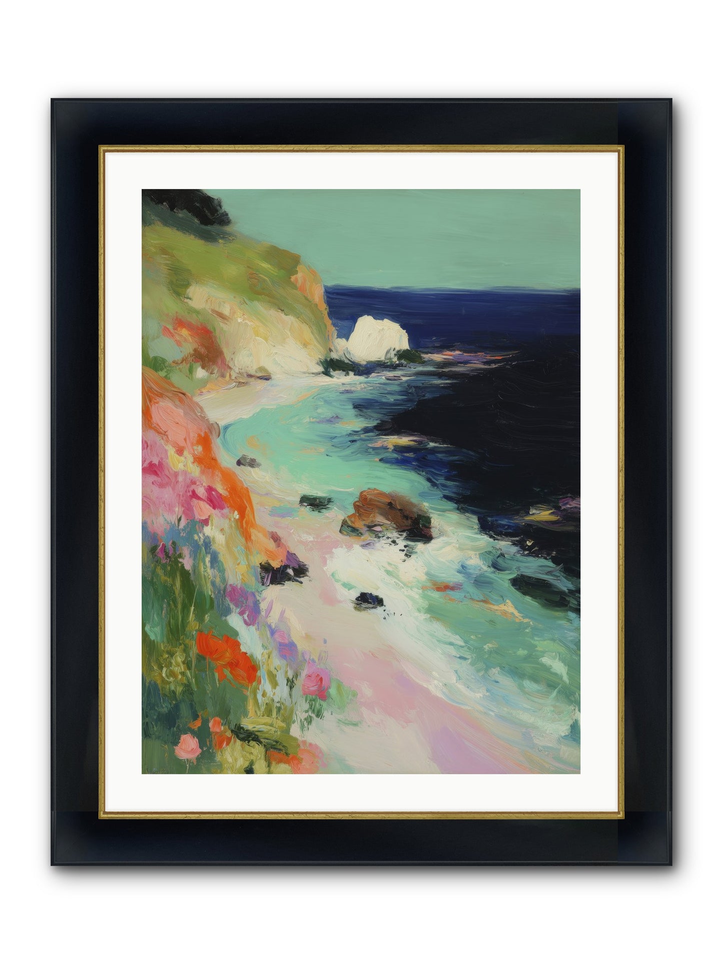 Dewdrop Dreams Framed Print - Wide Black w/Gold 24x32