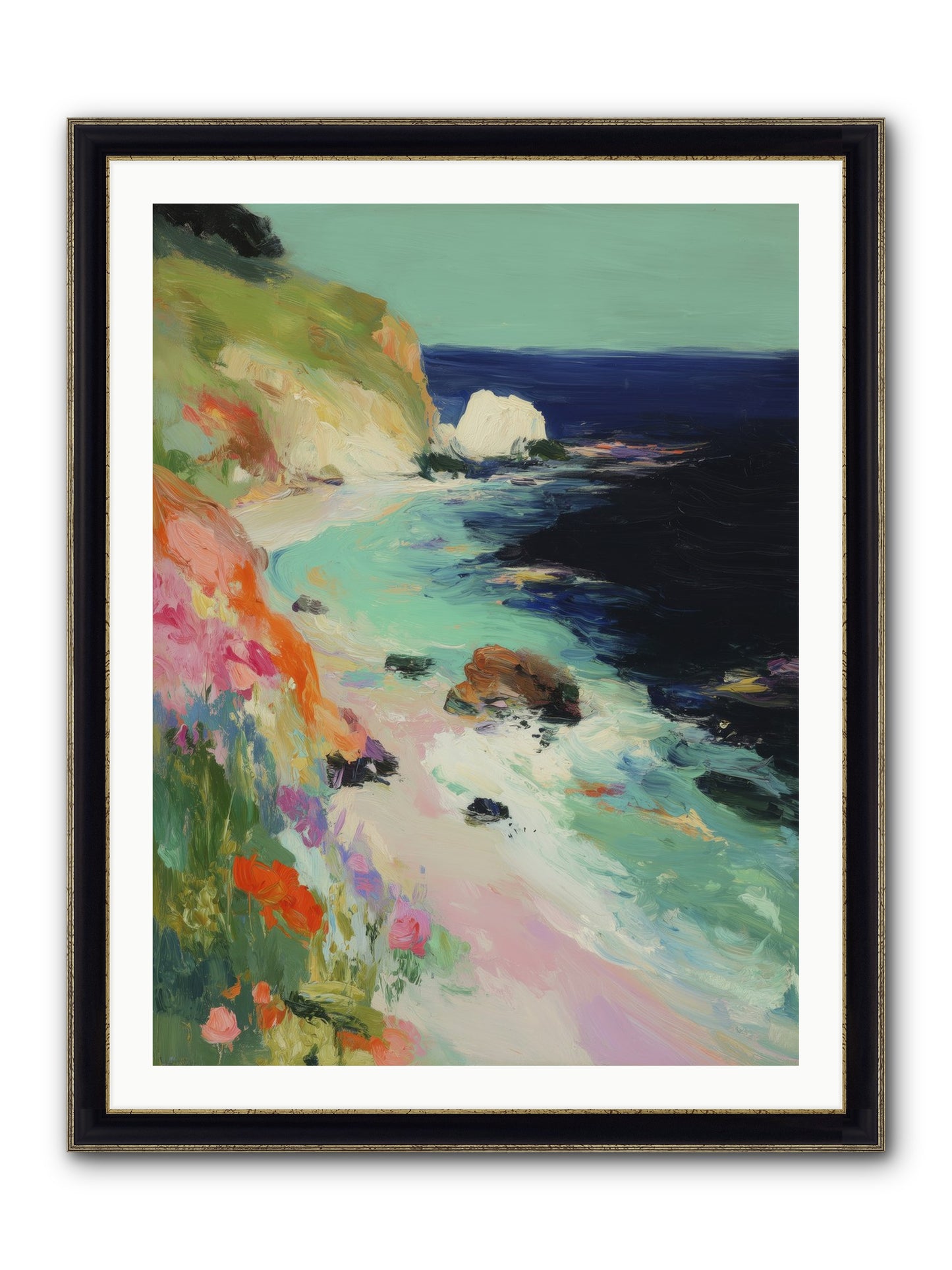 Dewdrop Dreams Framed Print - Black & Gold 30x40