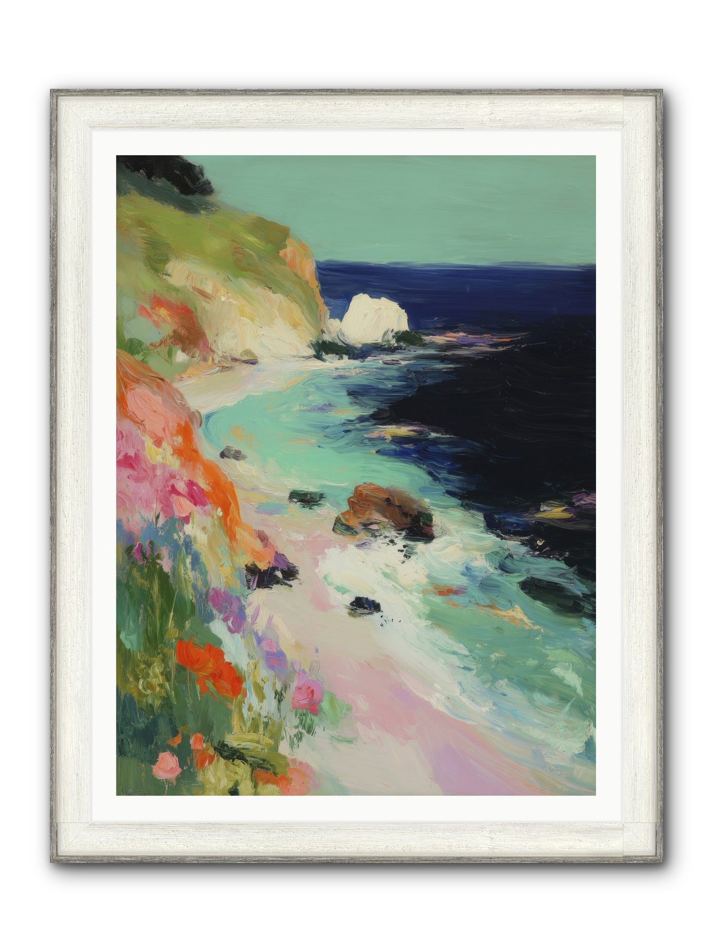 Dewdrop Dreams Framed Print - Driftwood White 36x48