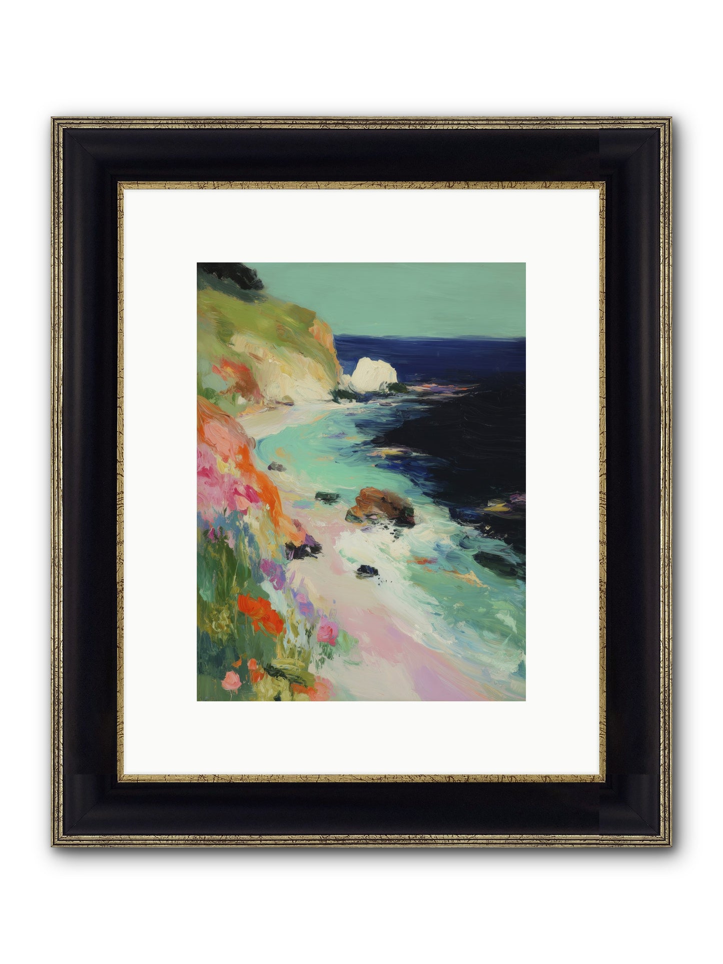 Dewdrop Dreams Framed Print - Black & Gold 9x12