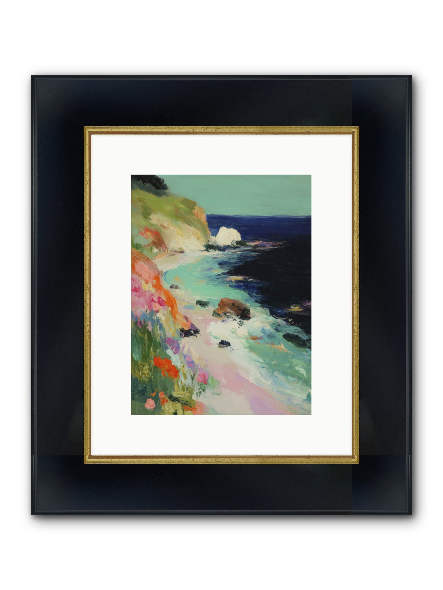 Dewdrop Dreams Framed Print - Wide Black w/Gold 9x12