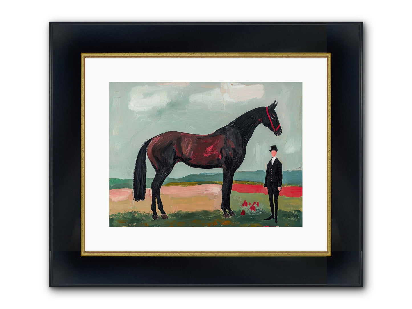 Dewdrop Melody Framed Print - Wide Black w/Gold 16x12