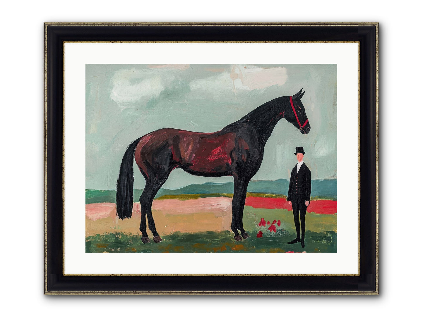 Dewdrop Melody Framed Print - Black & Gold 24x18