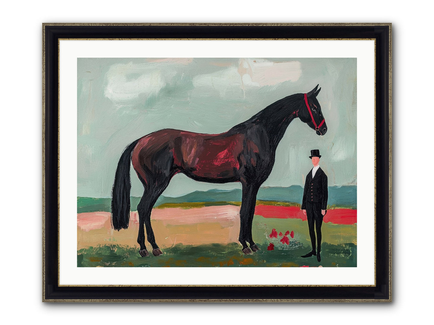 Dewdrop Melody Framed Print - Black & Gold 32x24