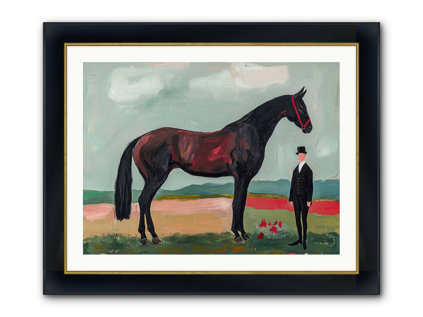 Dewdrop Melody Framed Print - Wide Black w/Gold 32x24