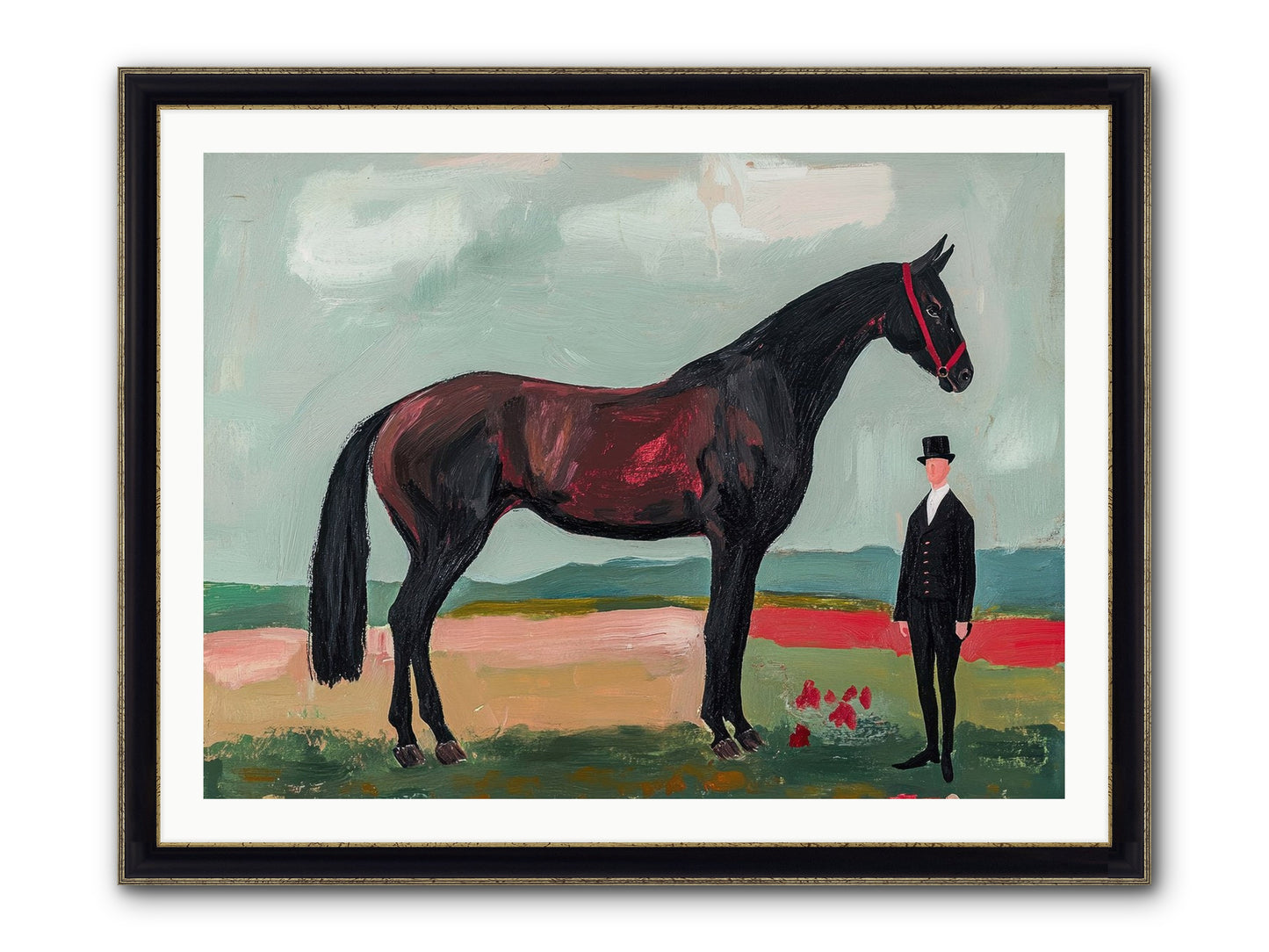 Dewdrop Melody Framed Print - Black & Gold 40x30