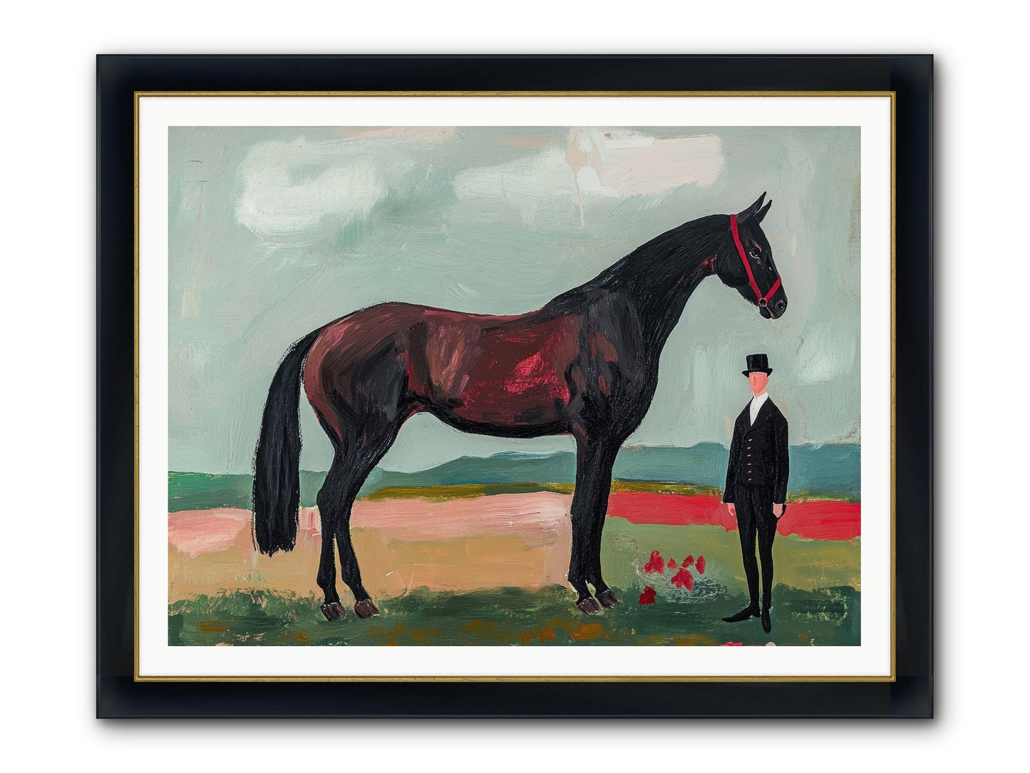 Dewdrop Melody Framed Print - Wide Black w/Gold 48x36