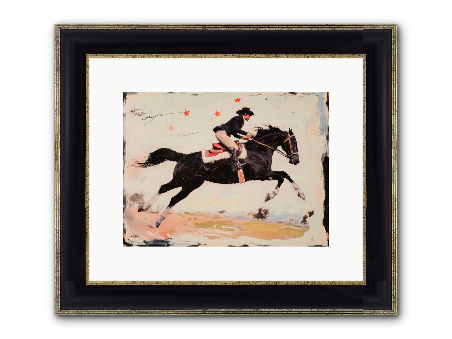 Diablo Framed Print - Black & Gold 12x9