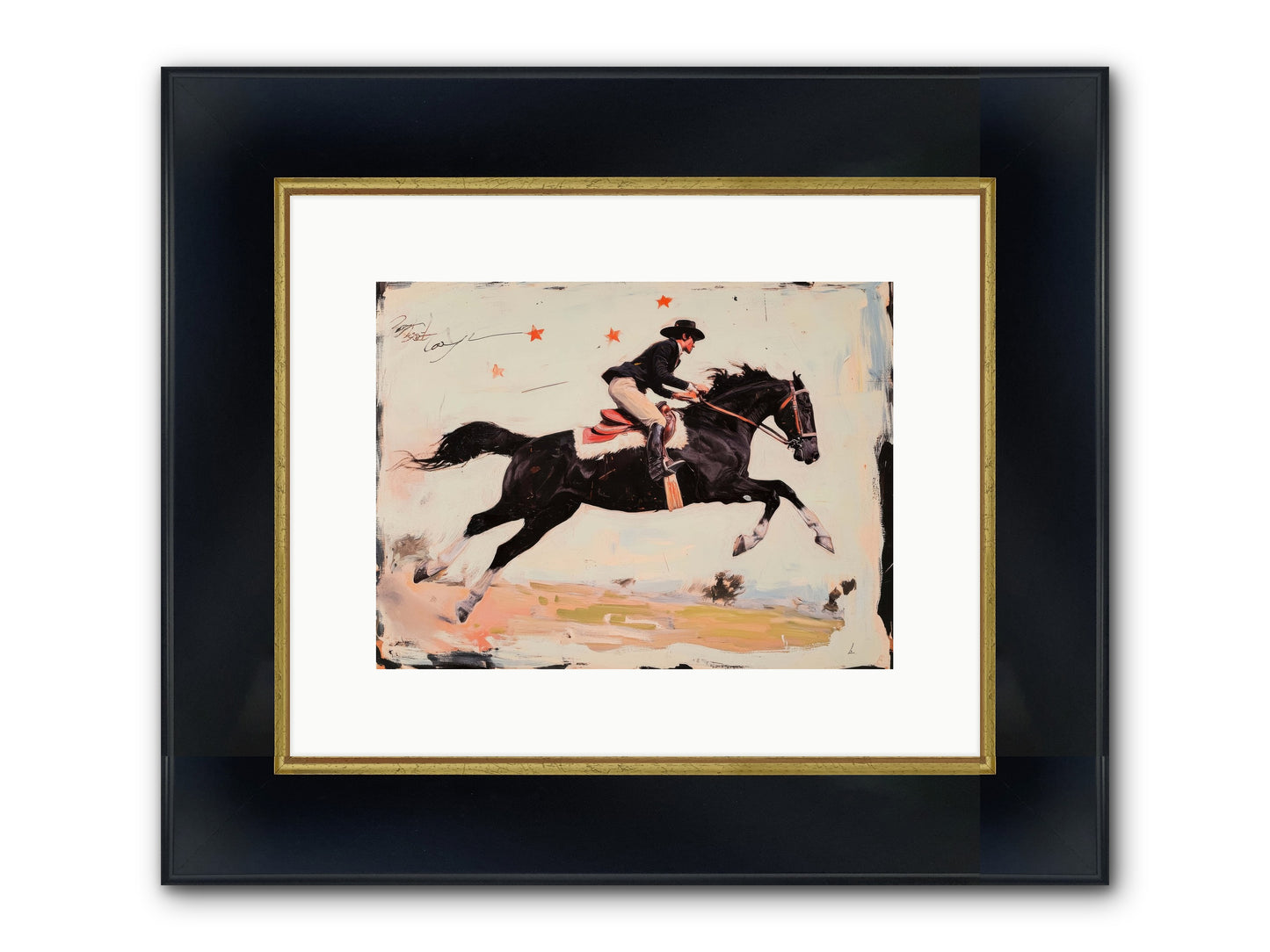 Diablo Framed Print - Wide Black w/Gold 12x9