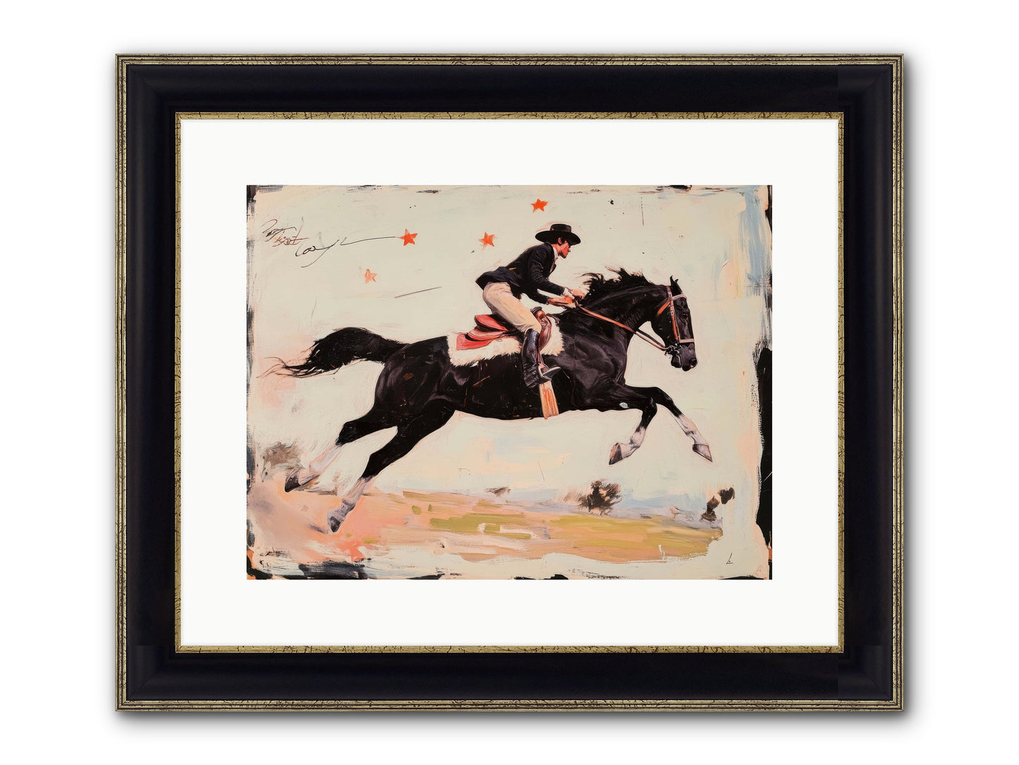 Diablo Framed Print - Black & Gold 16x12