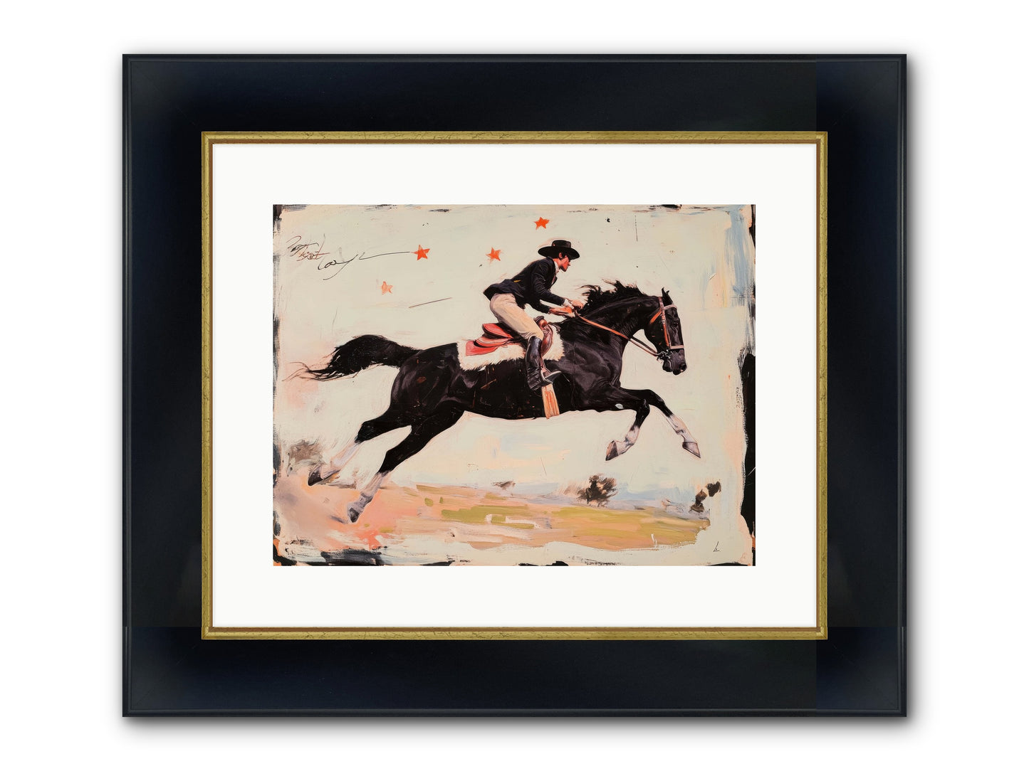 Diablo Framed Print - Wide Black w/Gold 16x12