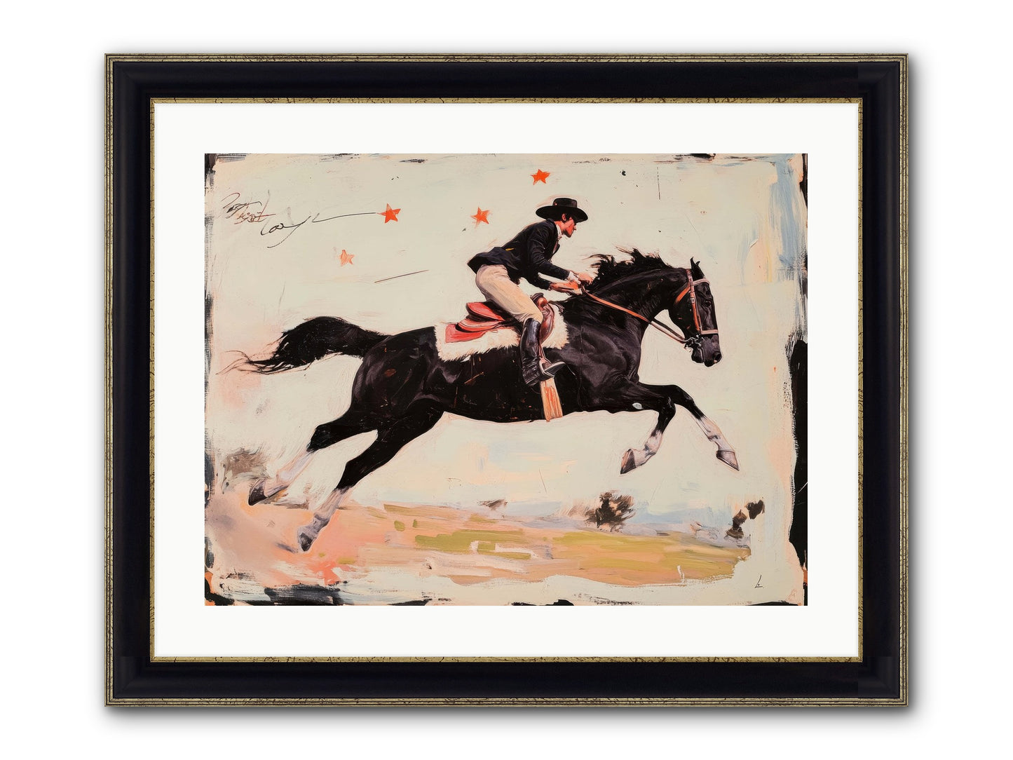 Diablo Framed Print - Black & Gold 24x18