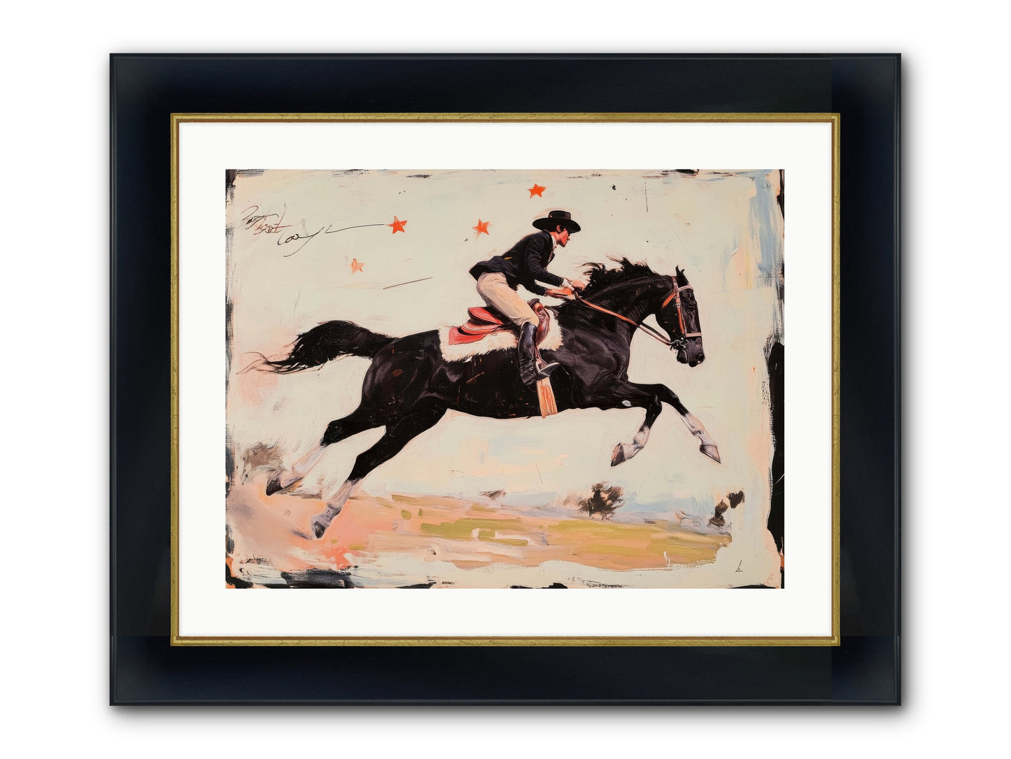 Diablo Framed Print - Wide Black w/Gold 24x18