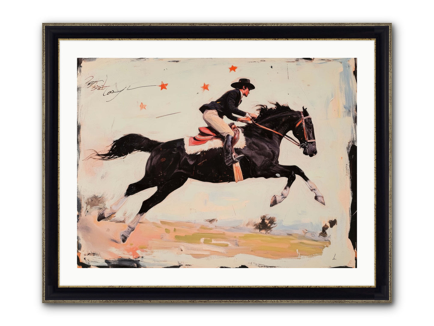 Diablo Framed Print - Black & Gold 32x24