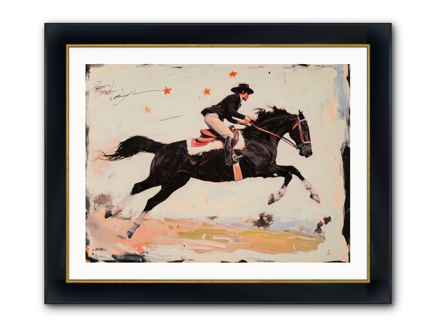Diablo Framed Print - Wide Black w/Gold 32x24