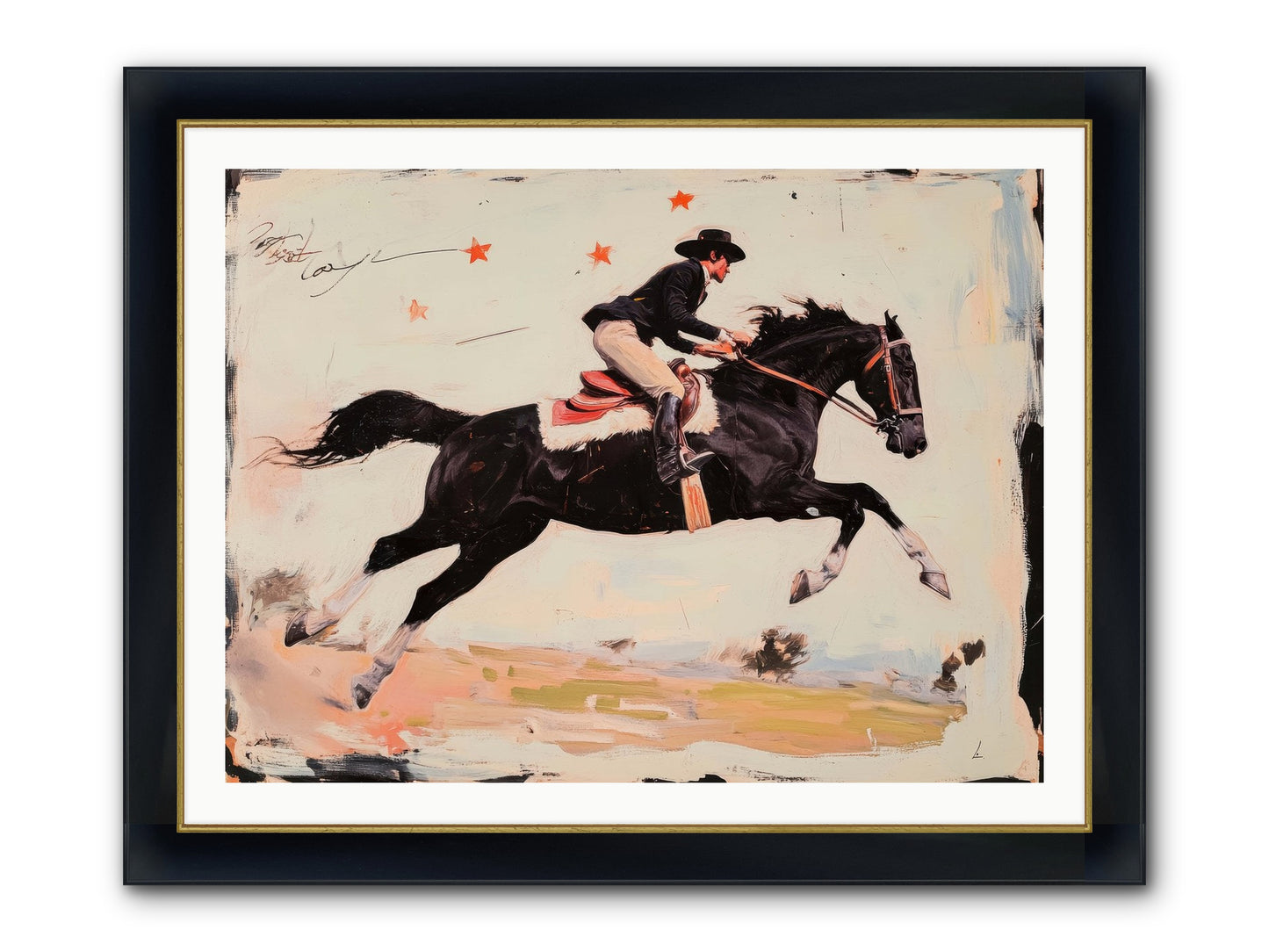 Diablo Framed Print - Wide Black w/Gold 40x30