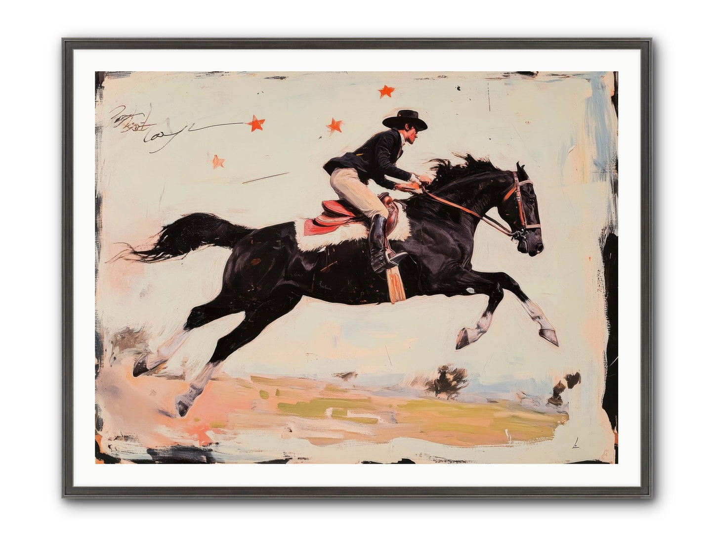 Diablo Framed Print - Slimwoods Black/Silver 48x36