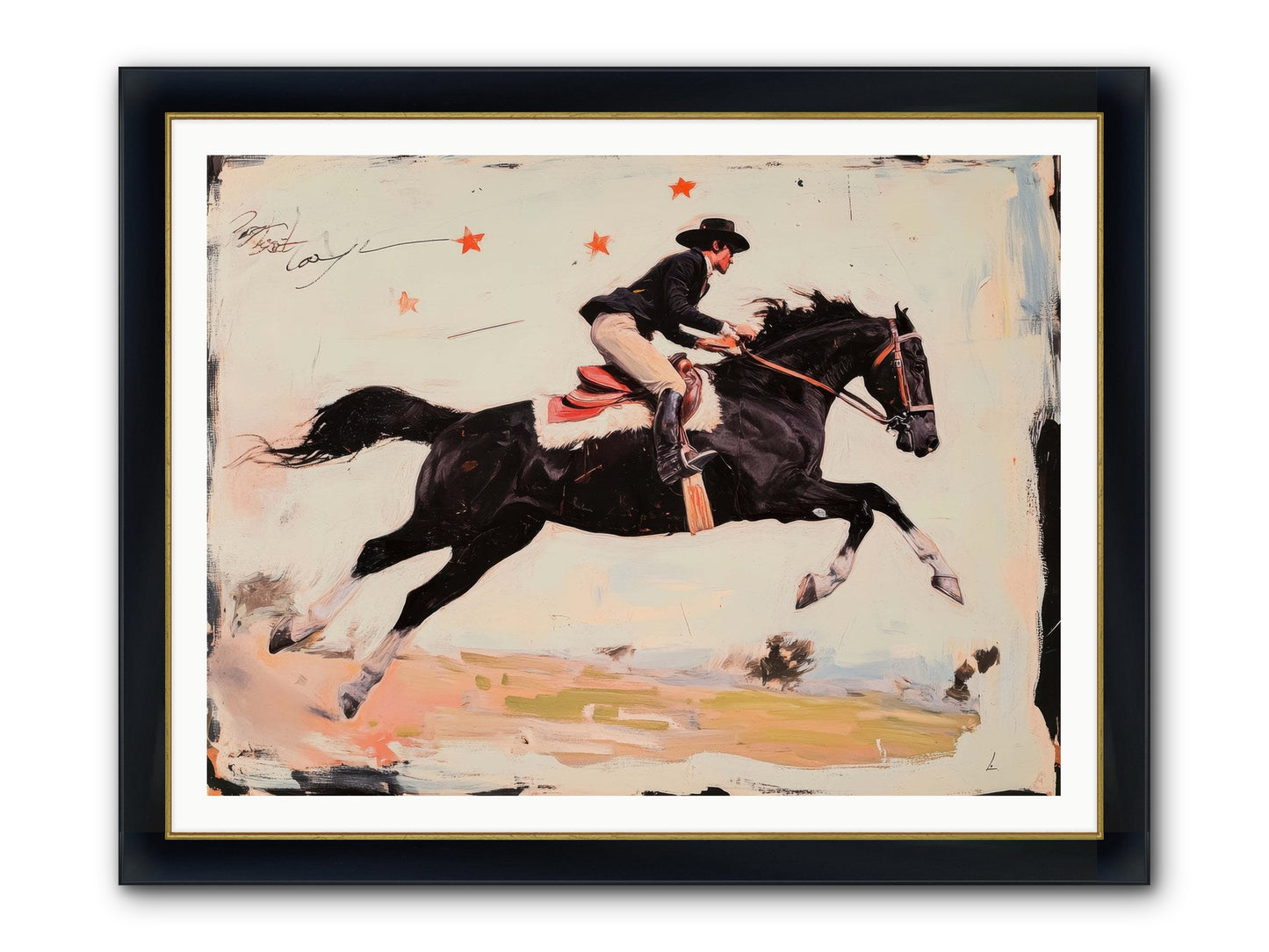 Diablo Framed Print - Wide Black w/Gold 48x36