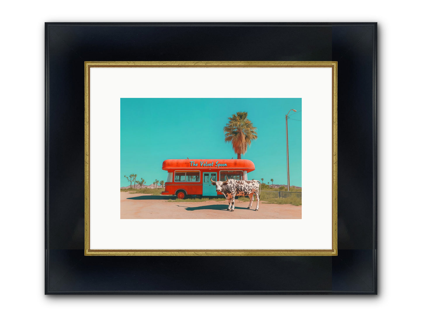Diary Of Detours Framed Print - Wide Black w/Gold 12x8