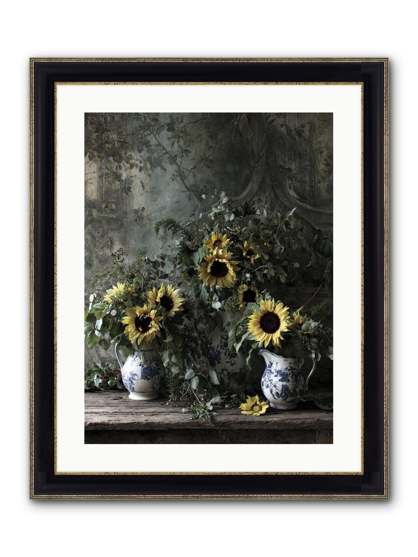 Dimanche Framed Print - Black & Gold 18x24