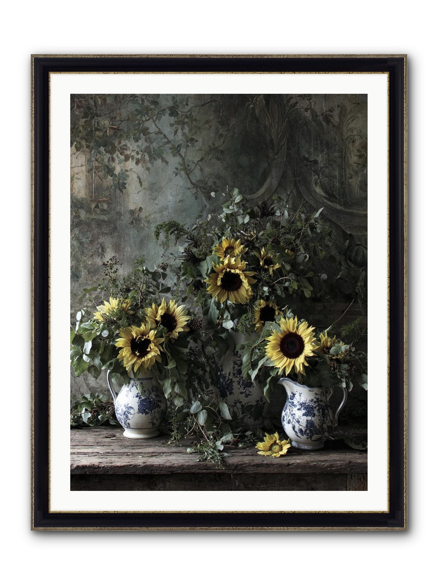 Dimanche Framed Print - Black & Gold 30x40