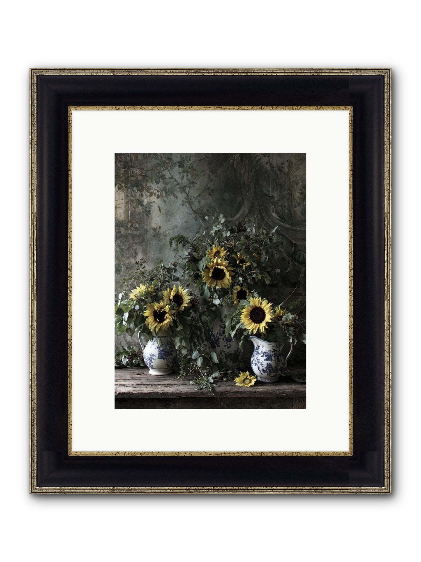 Dimanche Framed Print - Black & Gold 9x12