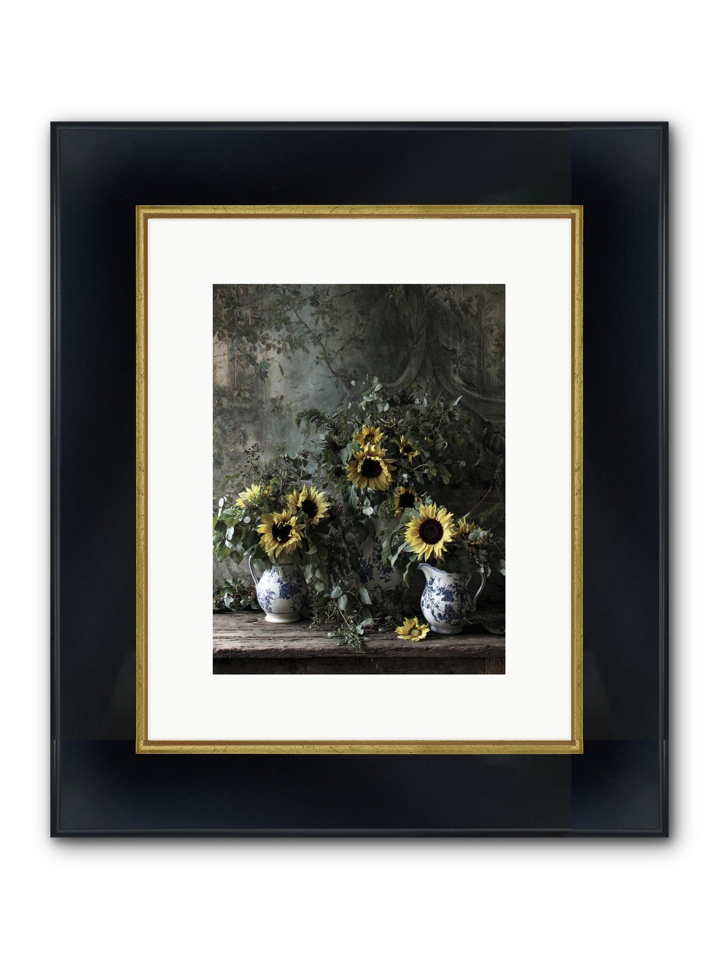 Dimanche Framed Print - Wide Black w/Gold 9x12