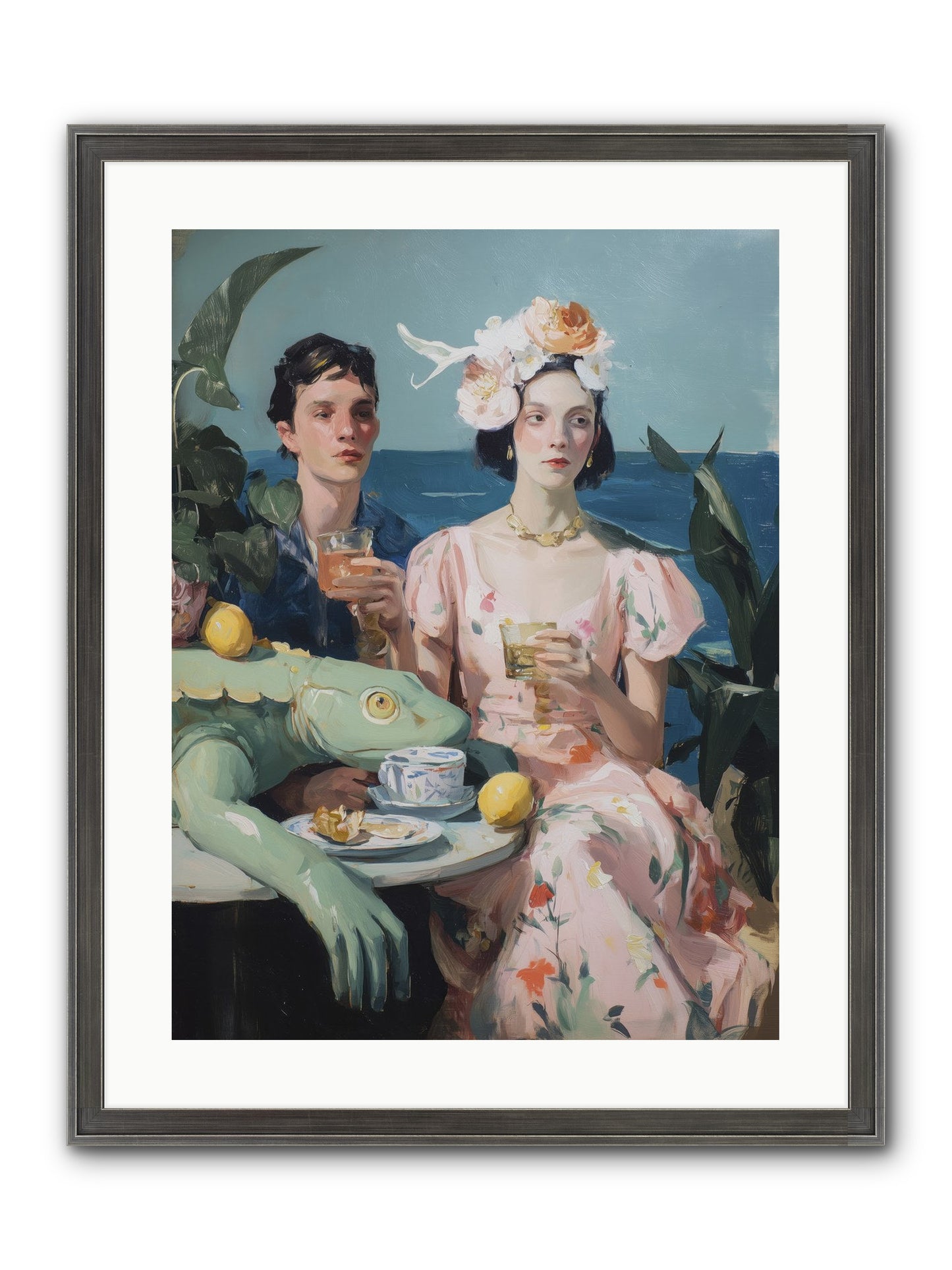 Dinner Party Plot Twist Framed Print - Slimwoods Black/Silver 18x24
