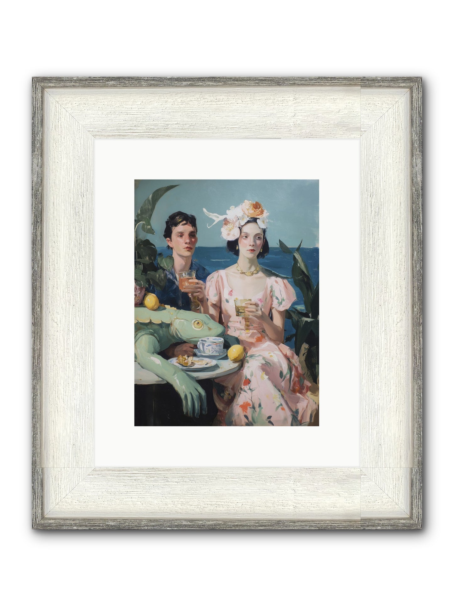 Dinner Party Plot Twist Framed Print - Driftwood White 9x12