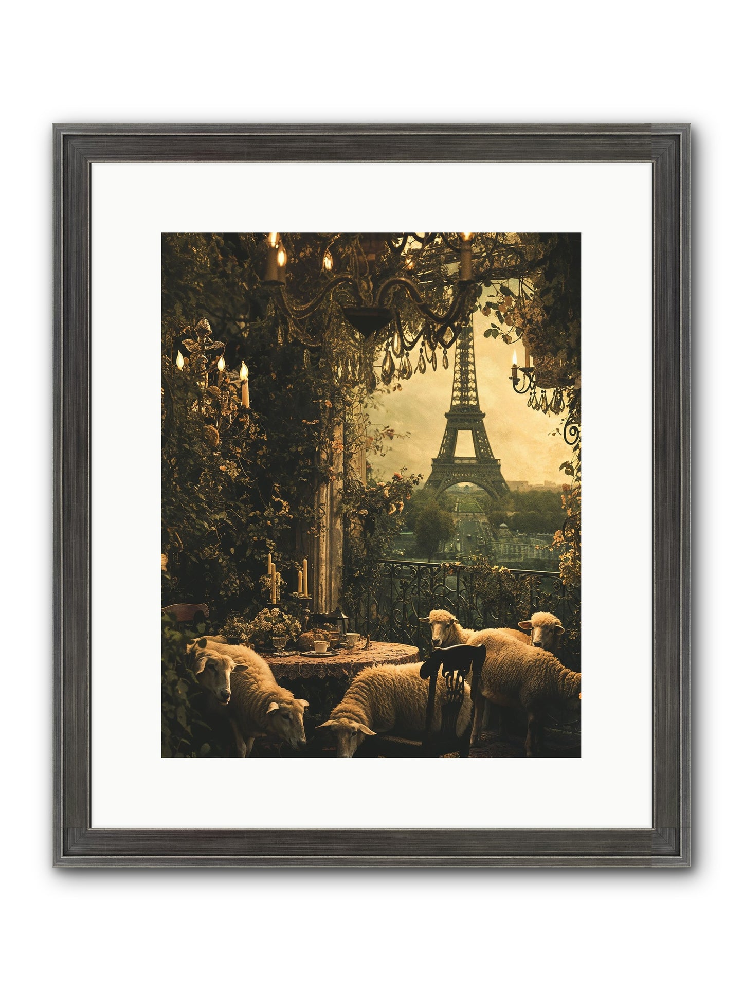 Dinner With A View Framed Print - Slimwoods Black/Silver 12x15