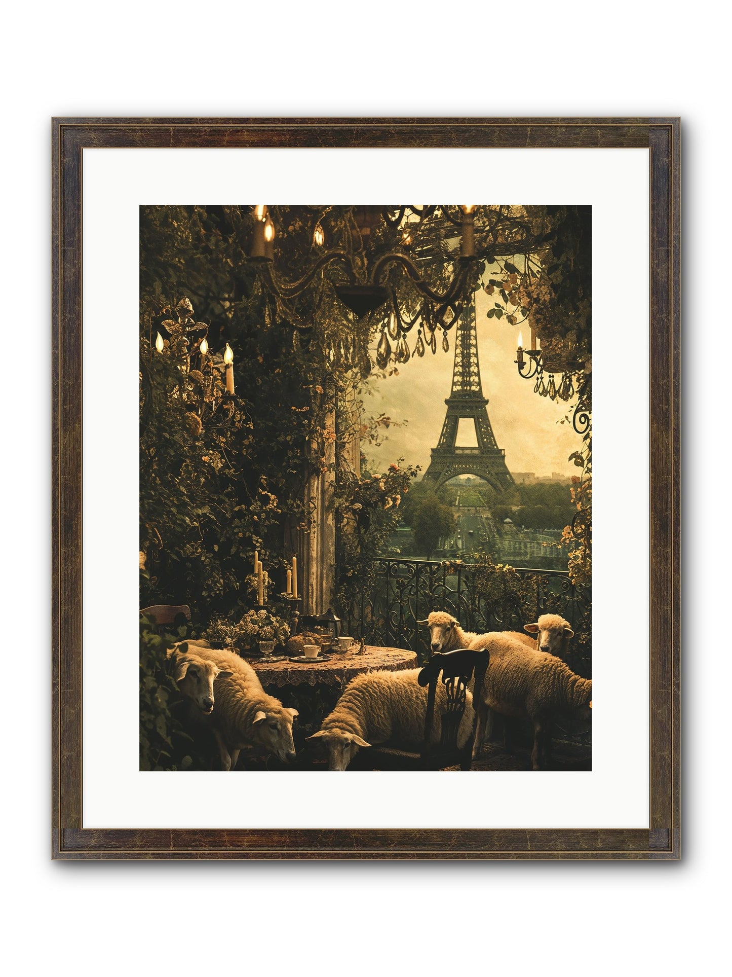 Dinner With A View Framed Print - Slimwoods Black/Gold 16x20
