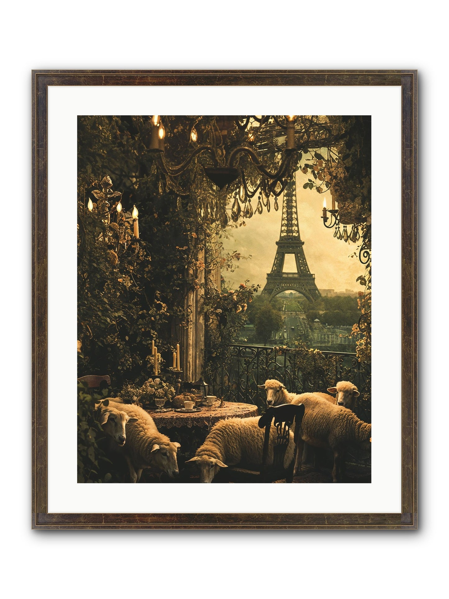 Dinner With A View Framed Print - Slimwoods Black/Gold 20x25