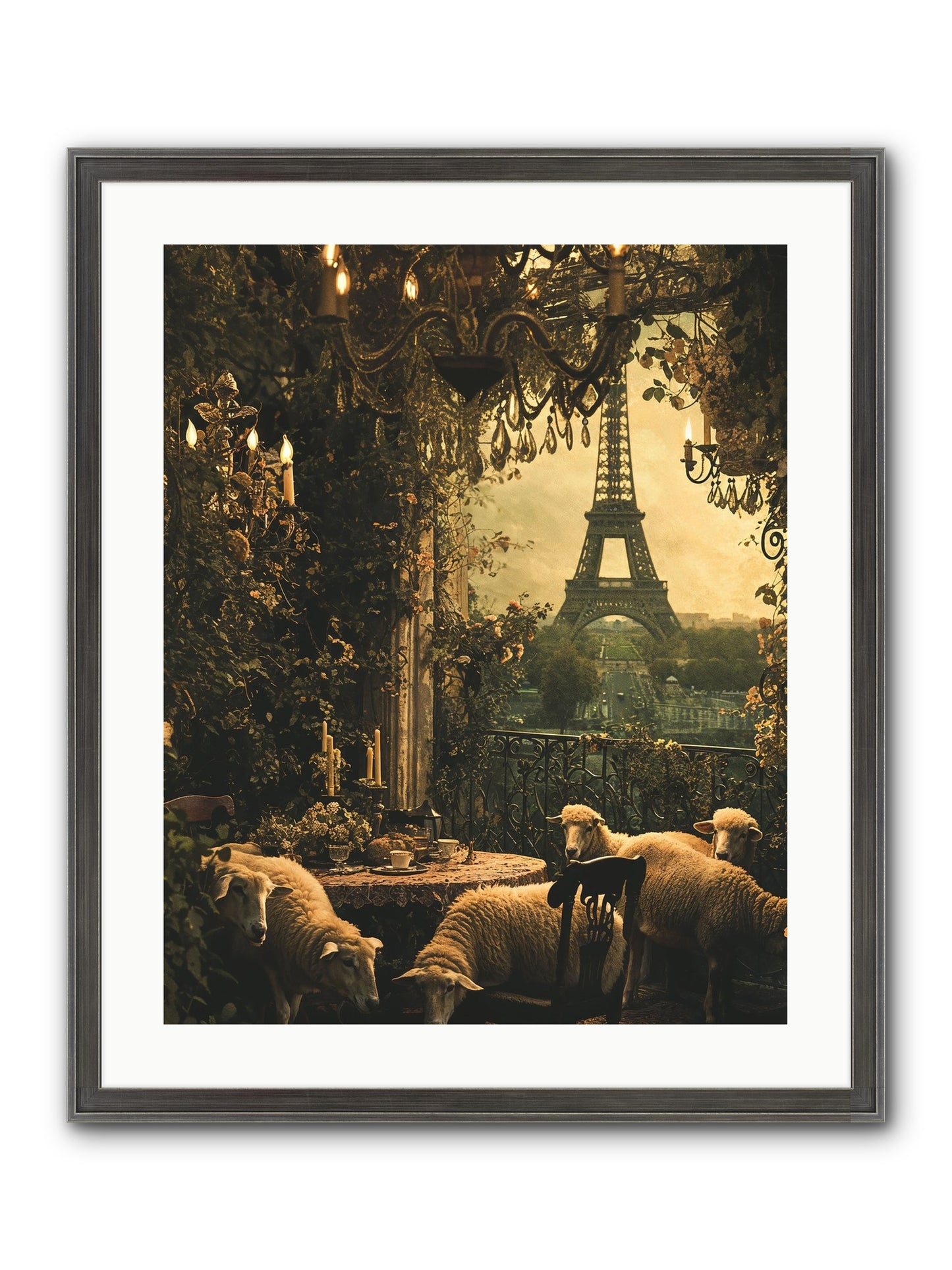Dinner With A View Framed Print - Slimwoods Black/Silver 20x25