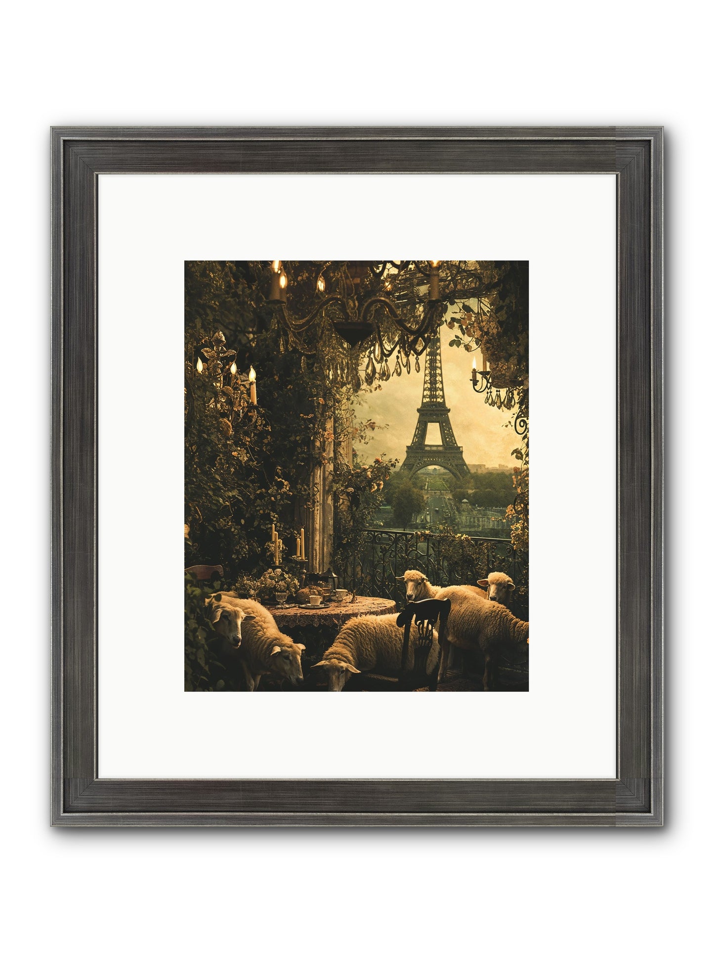 Dinner With A View Framed Print - Slimwoods Black/Silver 8x10