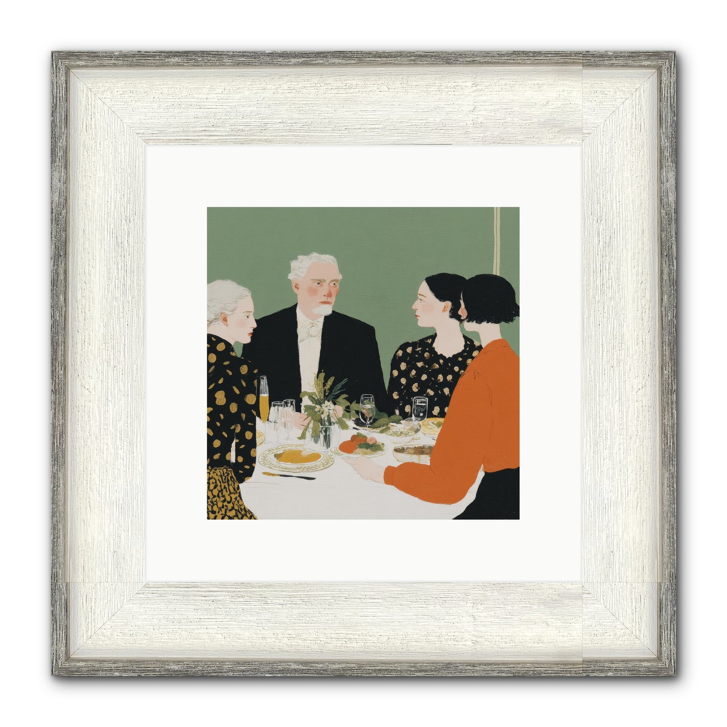 Dinner With The Naturalist Framed Print - Driftwood White 10x10