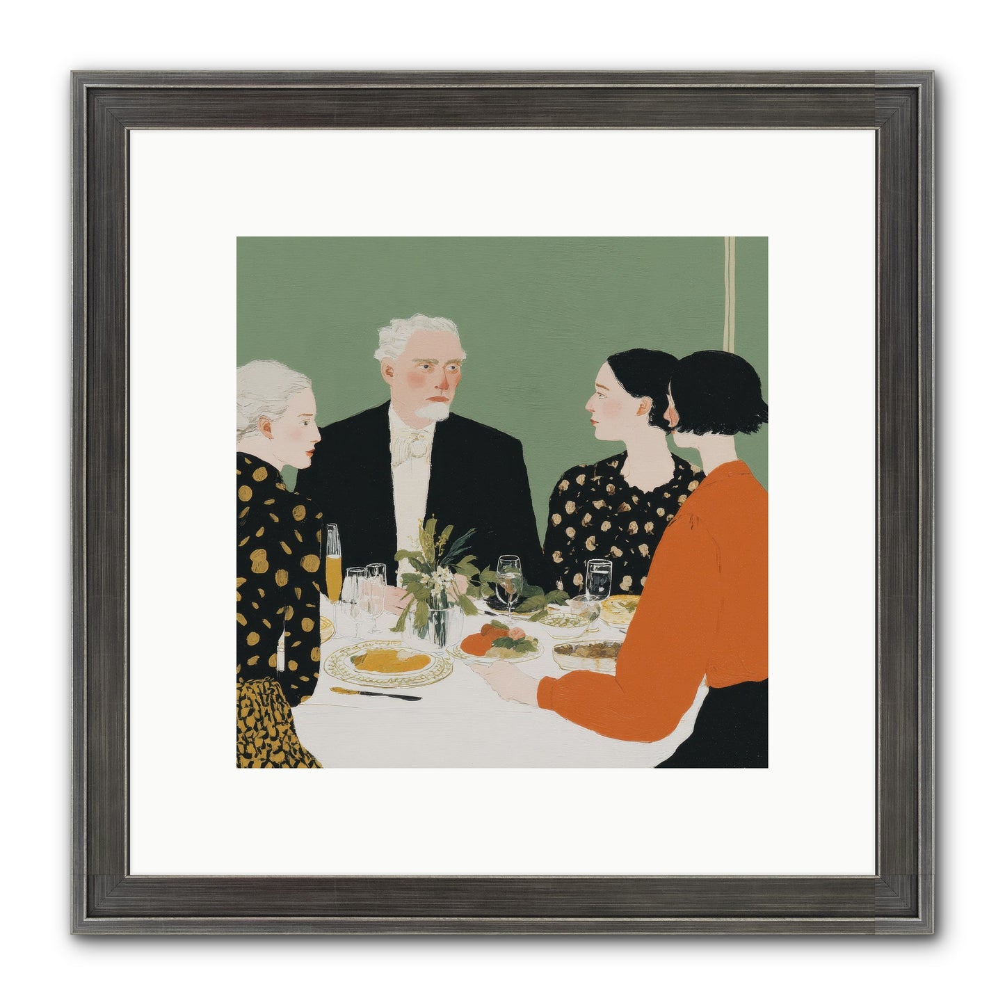 Dinner With The Naturalist Framed Print - Slimwoods Black/Silver 10x10