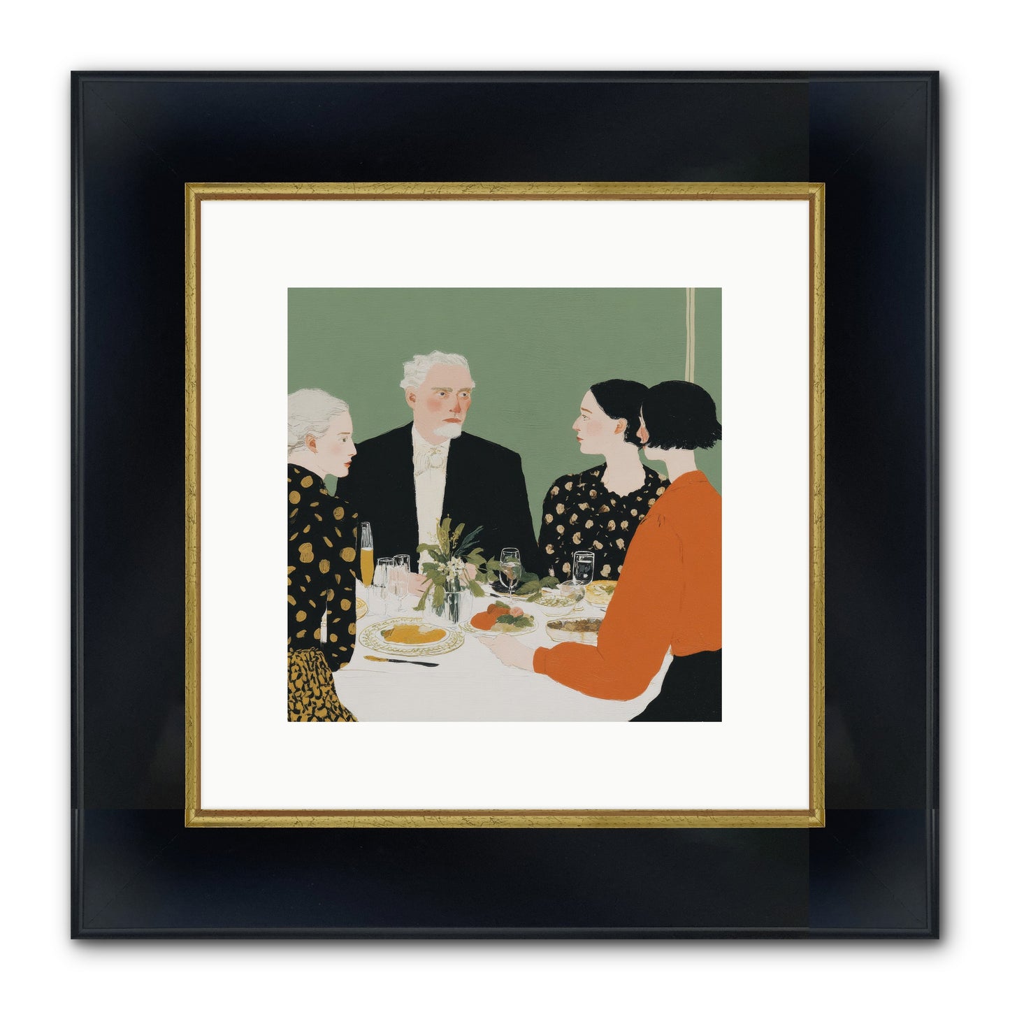 Dinner With The Naturalist Framed Print - Wide Black w/Gold 10x10