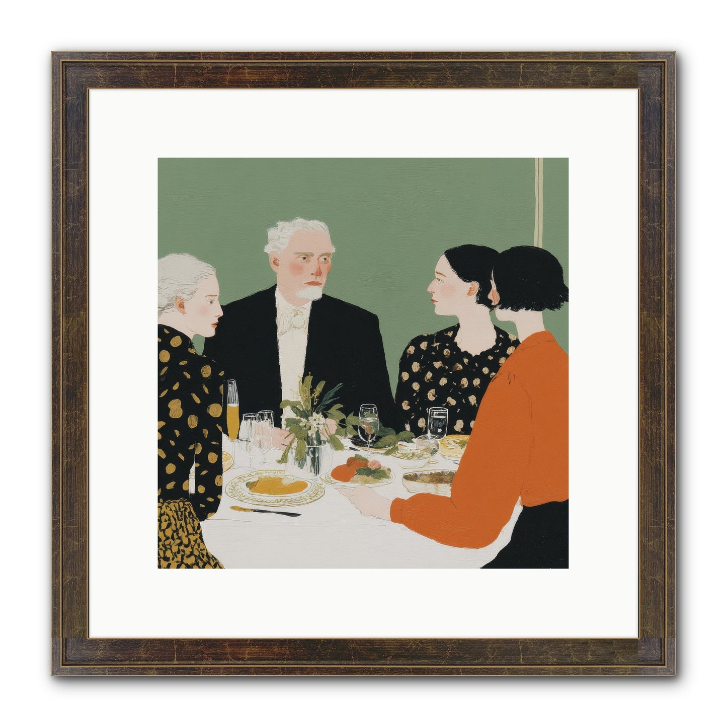 Dinner With The Naturalist Framed Print - Slimwoods Black/Gold 12x12