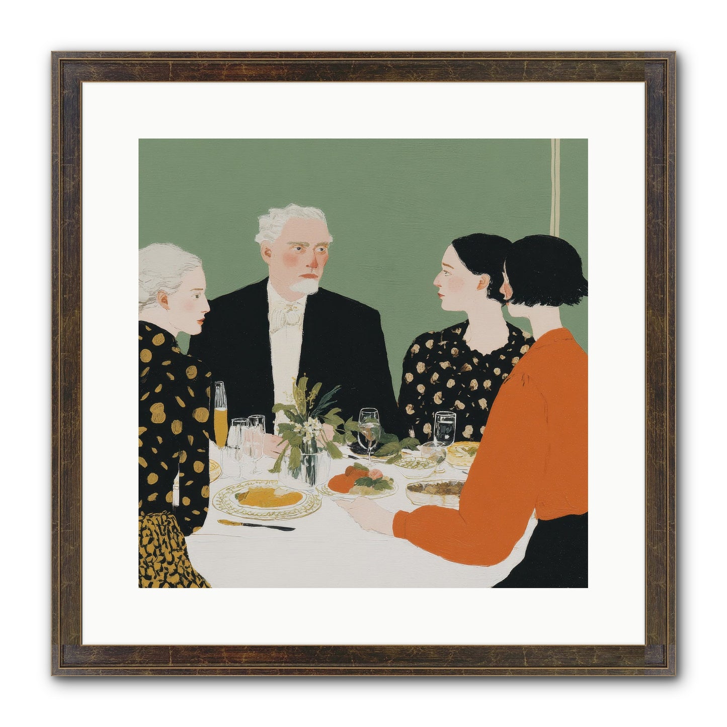 Dinner With The Naturalist Framed Print - Slimwoods Black/Gold 16x16