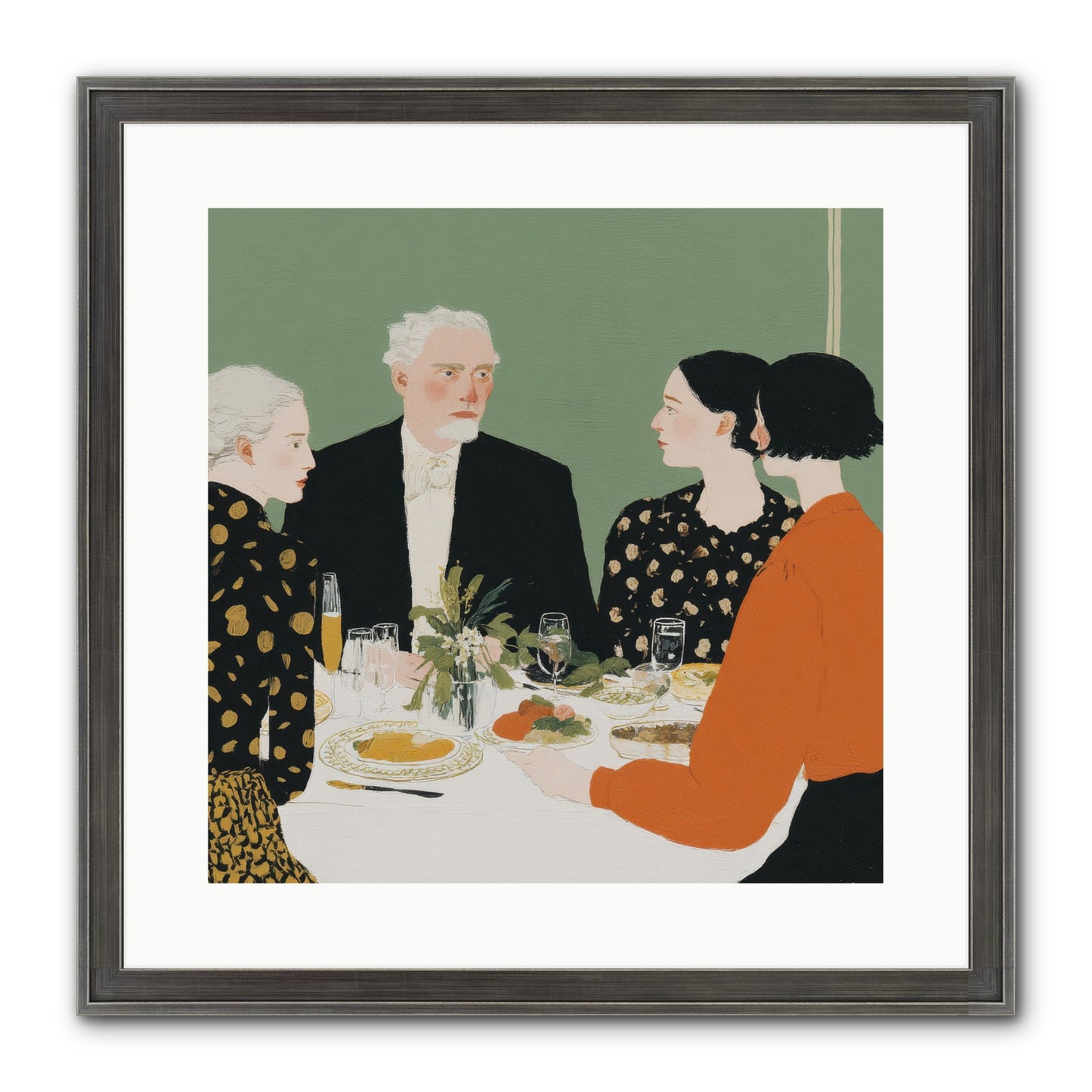 Dinner With The Naturalist Framed Print - Slimwoods Black/Silver 16x16