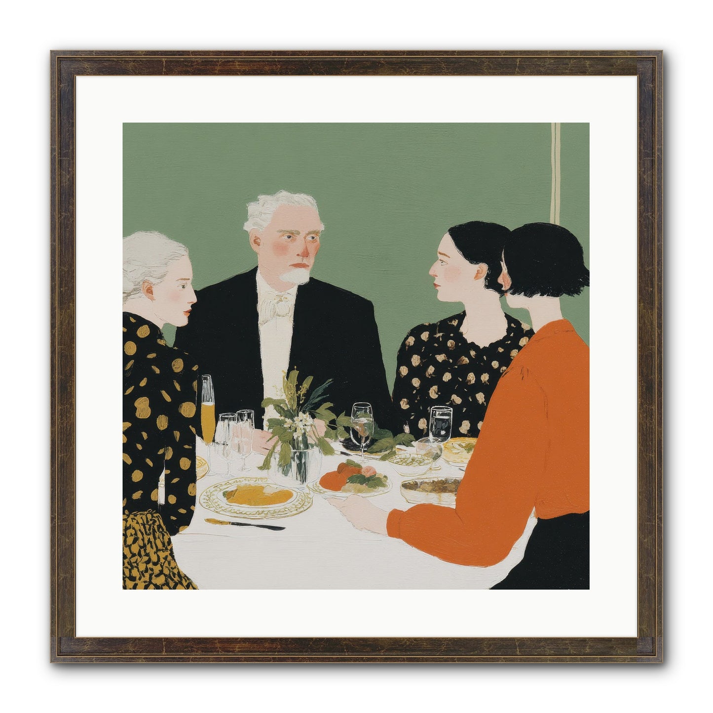 Dinner With The Naturalist Framed Print - Slimwoods Black/Gold 20x20