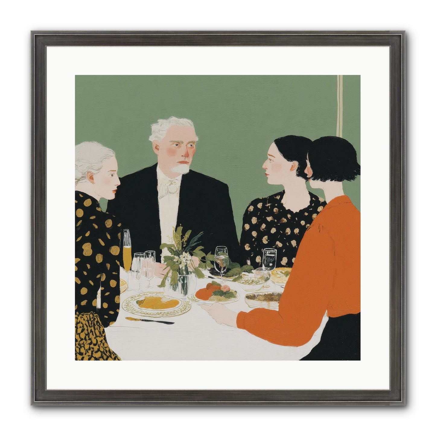 Dinner With The Naturalist Framed Print - Slimwoods Black/Silver 20x20