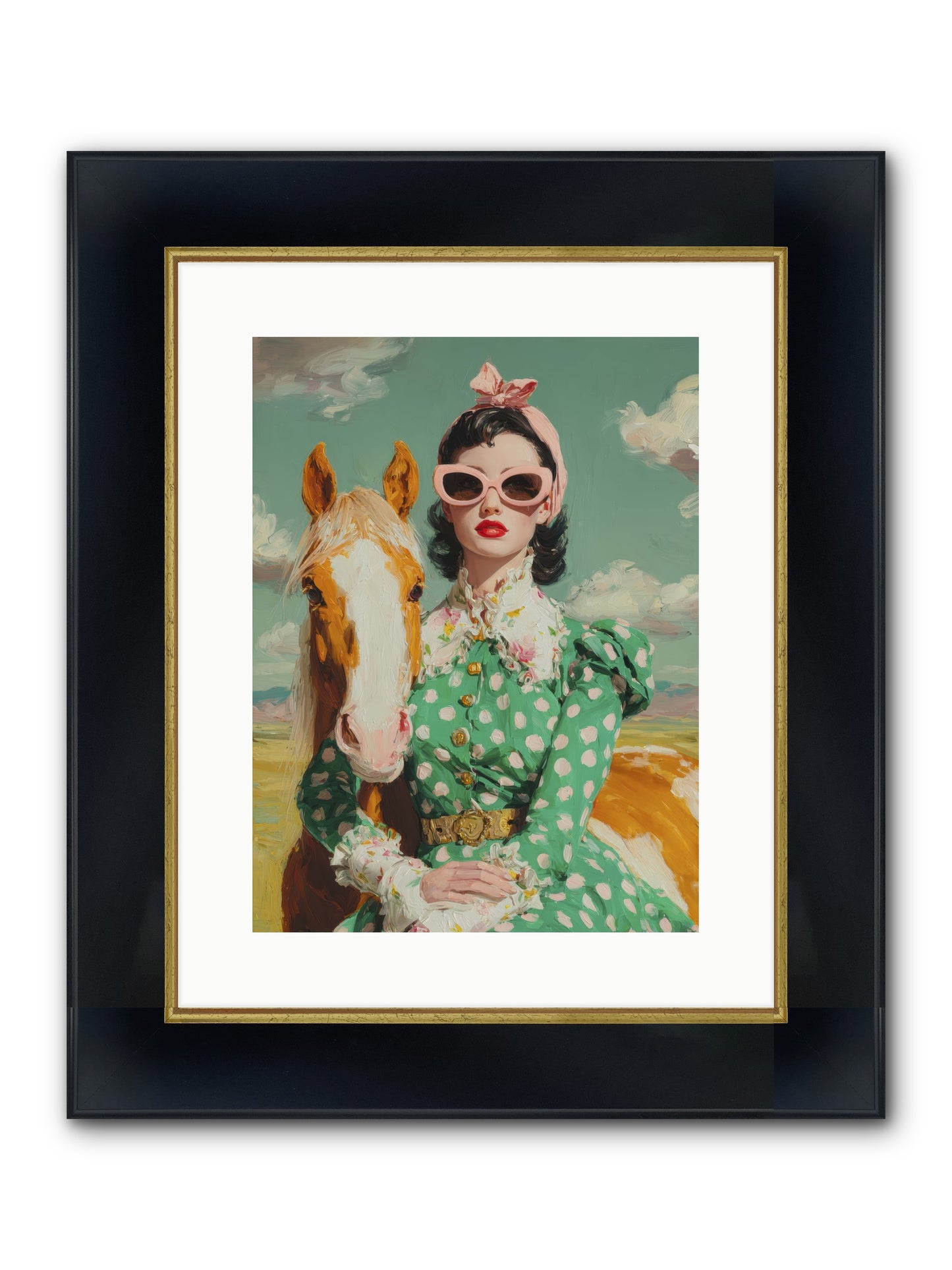 Distance Dissolved Framed Print - Wide Black w/Gold 12x16