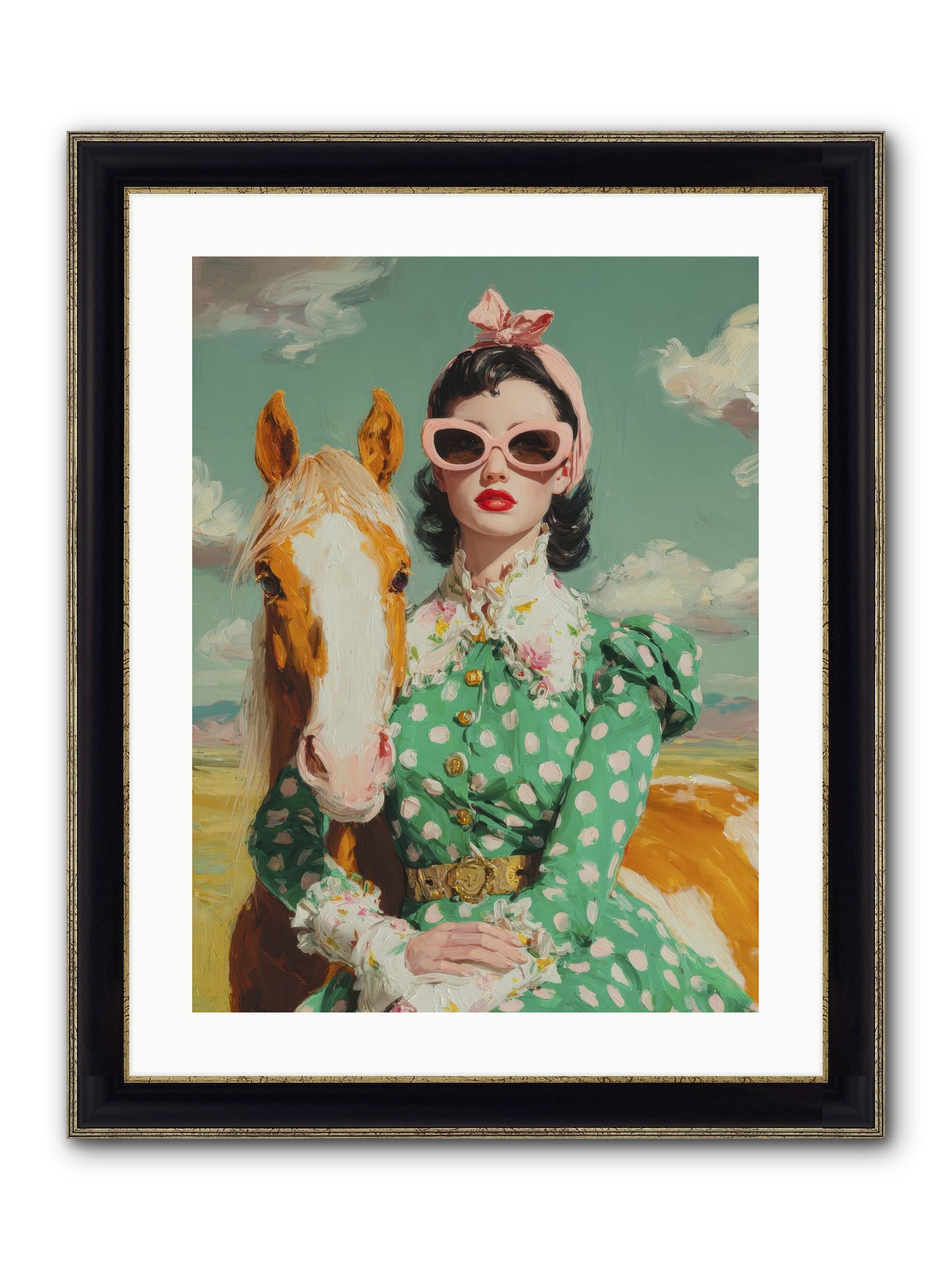 Distance Dissolved Framed Print - Black & Gold 18x24